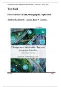 Test Bank for&colon; Management Information Systems&colon; Managing the Digital Firm&comma; 17th Edition By Kenneth C&period; Laudon&comma; Jane P&period; Laudon