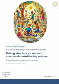 Voorbeeld scriptie Pedagogische wetenschappen Universiteit Utrecht - Emotionele ontwikkeling peuters en belang stuctuur - TOP document met zee aan literatuur en kwantitatief &lpar;SPSS&rpar; onderzoek
