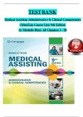 TEST BANK  Medical Assisting Administrative & Clinical Competencies &lpar;MindTap Course List&rpar; 9th Edition  by Michelle Blesi&comma; All Chapters 1 - 58
