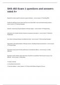 SHS 402 Exam 1 questions and answers rated A&plus;