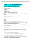 CPPM EXAM QUESTIONS AND ANSWERS 100&percnt; CORRECT