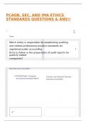 PCAOB&comma; SEC&comma; AND IMA ETHICS STANDARDS QUESTIONS & ANS&excl;&excl;