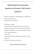 Digital Signal Processing Exam Questions and Answers 100&percnt; Solved &vert; Graded A&plus;