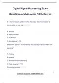 Digital Signal Processing Exam Questions and Answers 100&percnt; Solved