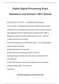Digital Signal Processing Exam Questions and Answers 100&percnt; Solved