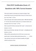 FOA CFOT Certification Exam v11 Questions with 100&percnt; Correct Answers