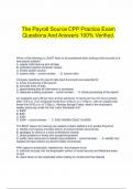 The Payroll Source CPP Practice Exam Questions And Answers 100&percnt; Verified&period;