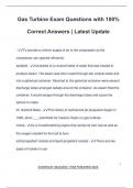 Gas Turbine Exam Questions with 100&percnt; Correct Answers &vert; Latest Update
