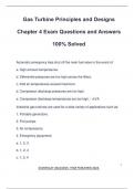 Gas Turbine Principles and Designs Chapter 4 Exam Questions and Answers 100&percnt; Solved