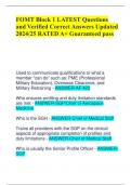 FOMT Block 1 LATEST Questions and Verified Correct Answers Updated 2024&sol;25 RATED A&plus; Guaranteed pas