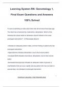 GERONTOLOGY EXAM PACKAGE DEAL QUESTIONS AND VERIFIED ANSWERS 100&percnt; GUARANTEED PASS &vert; LATEST UPDATE