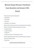 Machine Design Elements I Past Board Exam Questions and Answers 100&percnt; Solved