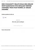 HESI COMMUNITY HEALTH EXAM 2024 BRAND NEW&excl;&excl; QUESTIONS WITH DETAILED VERIFIED ANSWERS&sol; FROM PAST PAPERS &sol;A&plus; GRADE ASSURED