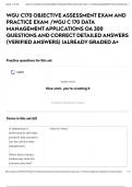 WGU C170 OBJECTIVE ASSESSMENT EXAM AND PRACTICE EXAM &sol;WGU C 170 DATA MANAGEMENT APPLICATIONS OA 300 QUESTIONS AND CORRECT DETAILED ANSWERS &lpar;VERIFIED ANSWERS&rpar; &vert;ALREADY GRADED A&plus;