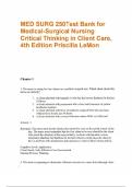 MED SURG 250Test Bank for Medical-Surgical Nursing Critical Thinking in Client Care&comma; 4th Edition Priscilla LeMon  