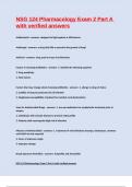 NSG 124 Pharmacology Exam 2 Part A with verified answers