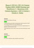 Exam 2&colon; NU131 &sol; NU 131 &lpar;Latest Update 2025 &sol; 2026&rpar; Nursing and Healthcare I &vert; Questions with Correct Answers &vert; 100 &percnt; Correct &vert; Grade A - Galen