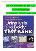 TEST BANK For Urinalysis and Body Fluids&comma; 7th Edition by Strasinger &vert; Verified Chapters 1 - 17 &vert; Complete Newest Version