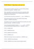 FOMT Block 1 Questions and answers