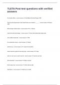 TLETA Post test questions with verified answers 
