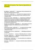 H&R Block Income Tax Course Exam Questions & Answers&period;