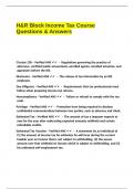 H&R Block Income Tax Course Questions & Answers&period;