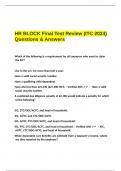 HR BLOCK Final Test Review &lpar;ITC 2024&rpar; Questions & Answers&period;