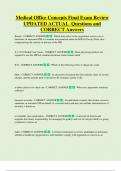 Medical Office Concepts Final Exam Review UPDATED ACTUAL Questions and  CORRECT Answers