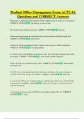 Medical Office Management Exam ACTUAL Questions and CORRECT Answers