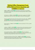 Medical Office Management Exam UPDATED ACTUAL Questions and  CORRECT Answers