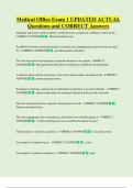 Medical Office Exam 1 UPDATED ACTUAL Questions and CORRECT Answers