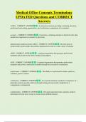 Medical Office Concepts Terminology UPDATED Questions and CORRECT  Answers