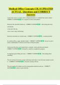 Medical Office Concepts CH&period; 8 UPDATED  ACTUAL Questions and CORRECT  Answers