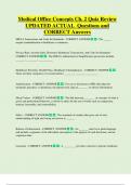 Medical Office Concepts Ch&period; 2 Quiz Review UPDATED ACTUAL Questions and  CORRECT Answers