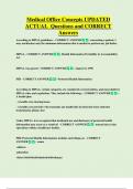 Medical Office Concepts UPDATED  ACTUAL Questions and CORRECT  Answers