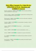 Med&period; Office Concepts Ch&period; 1 Quiz Review UPDATED ACTUAL Questions and  CORRECT Answers