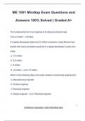 ME 1001 Mindtap Exam Questions and Answers 100&percnt; Solved &vert; Graded A&plus;