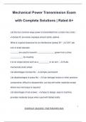 MECHANICAL POWER TRANSMISSION EXAM PACKAGE DEAL QUESTIONS AND VERIFIED ANSWERS 100&percnt; GUARANTEED PASS &vert; LATEST UPDATE