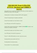 CRT  Bundled Exam Questions and CORRECT Answers