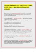Notary Signing Agent Certification Study Guide- Part 1 questions with correct answers&period;