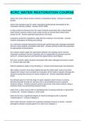 IICRC WATER RESTORATION COURSE EXAM QUESTIONS AND ANSWERS