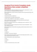 Surgical First Assist Complete study Questions that contain simplified Answers