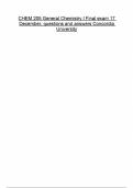 CHEM 205 General Chemistry I Final exam 17 December&comma; questions and answers Concordia University