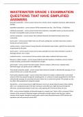 WASTEWATER GRADE 1 EXAMINATION QUESTIONS THAT HAVE SIMPLIFIED ANSWERS