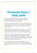 Paramedic Exam 1 study guide