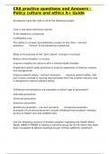 CEA practice questions and Answers - Policy culture and ethics A&plus; Guide