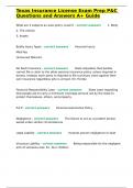 Texas Insurance License Exam Prep P&C Questions and Answers A&plus; Guide