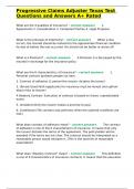 Progressive Claims Adjuster Texas Test Questions and Answers A&plus; Rated