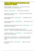 Claims Adjuster Exam Questions and Answers A&plus; Guide