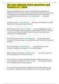 All Lines Adjuster Exam questions and Answers A&plus; rated